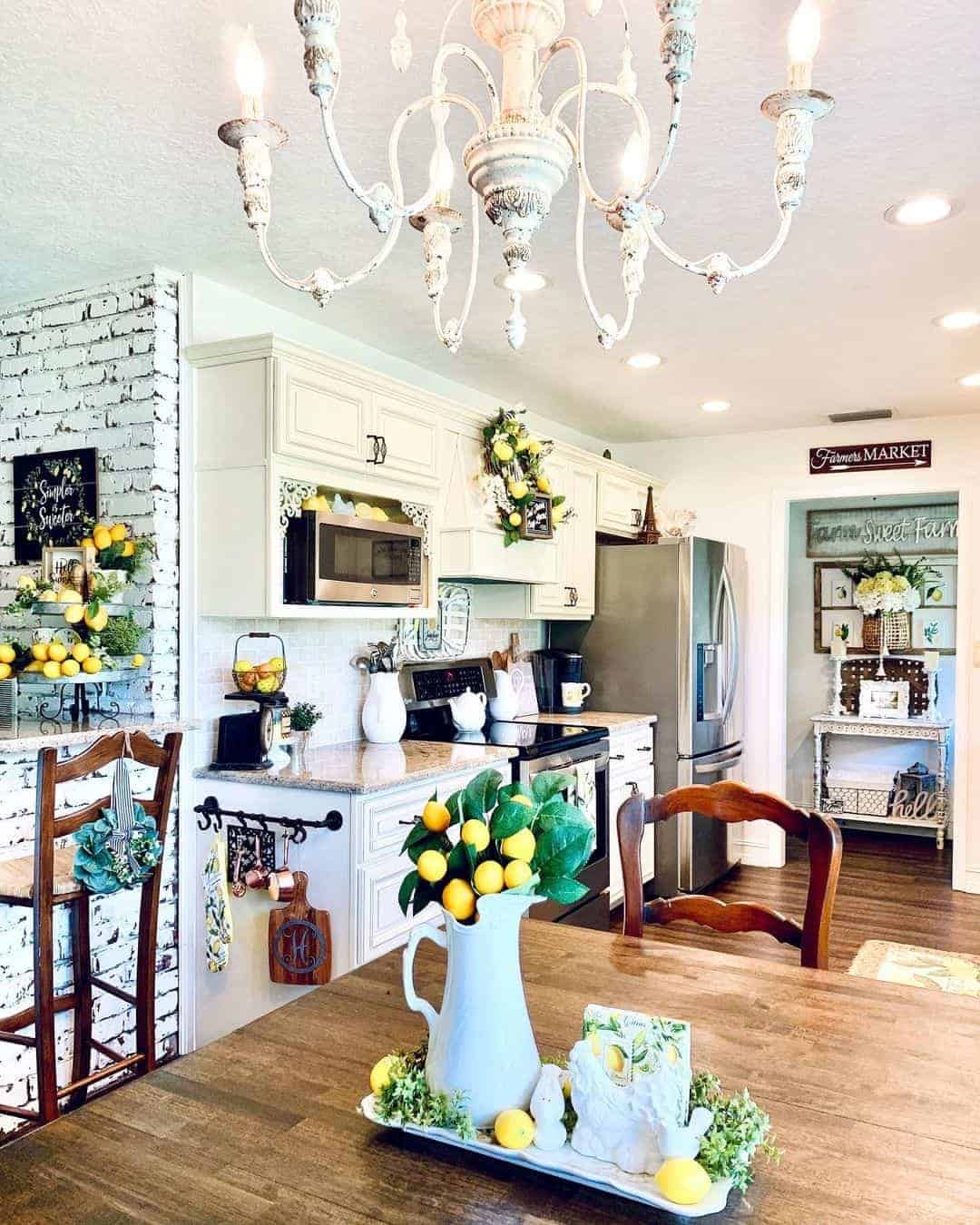 25 of  Rustic White Kitchen with Lemon Theme