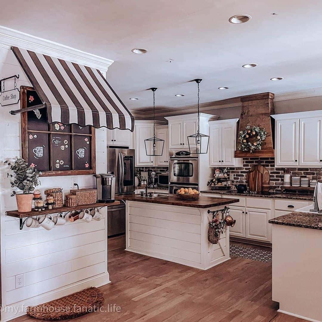 26 of  Market-Themed Farmhouse Kitchen with Rustic Wood Accents