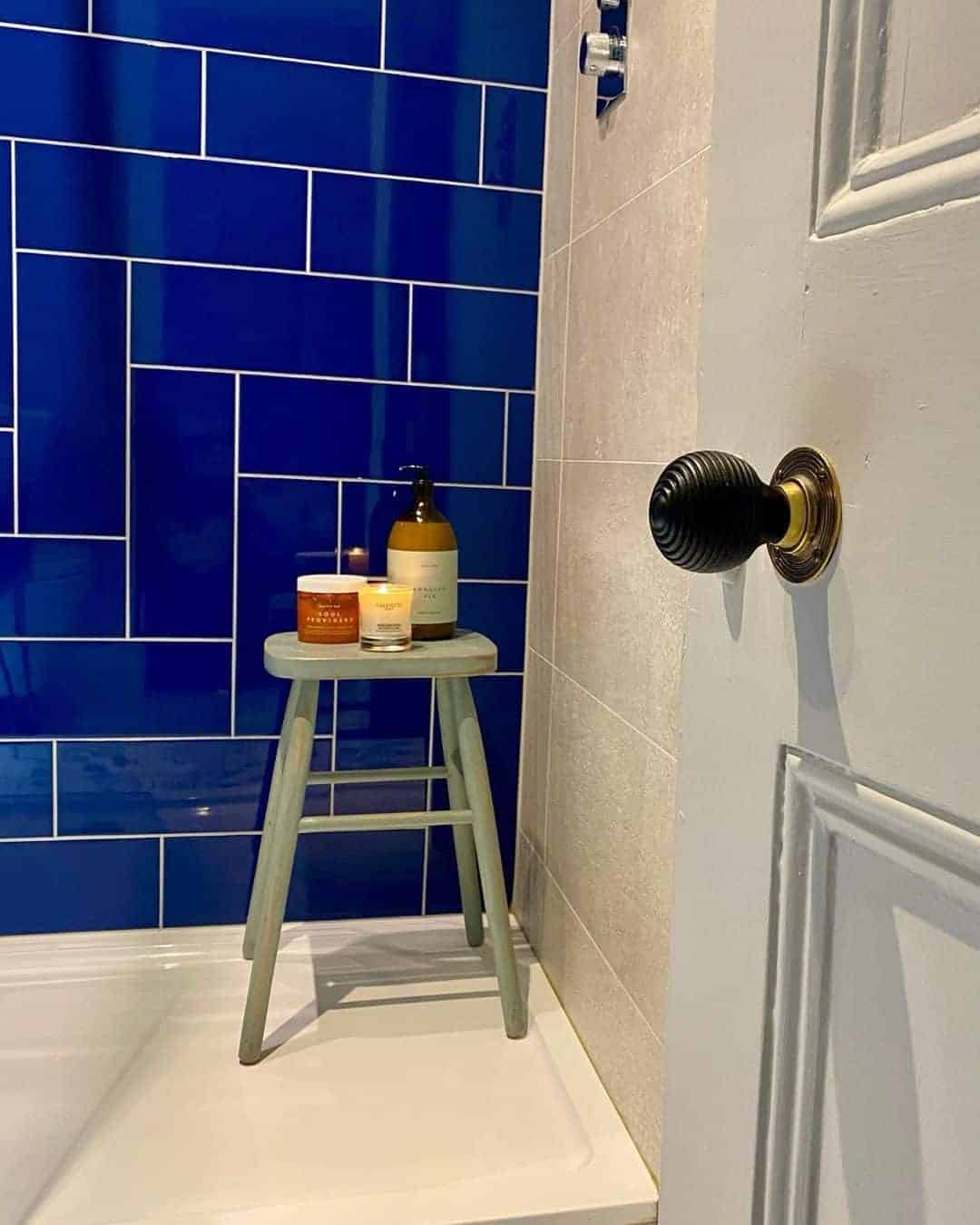 23 of  Vibrant Blue Shower Accent Tile Ideas