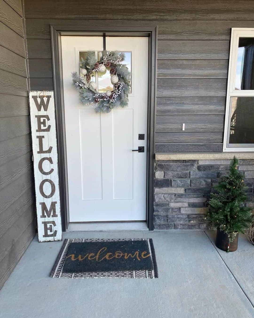 05 of  Custom Wreath on White Front Door