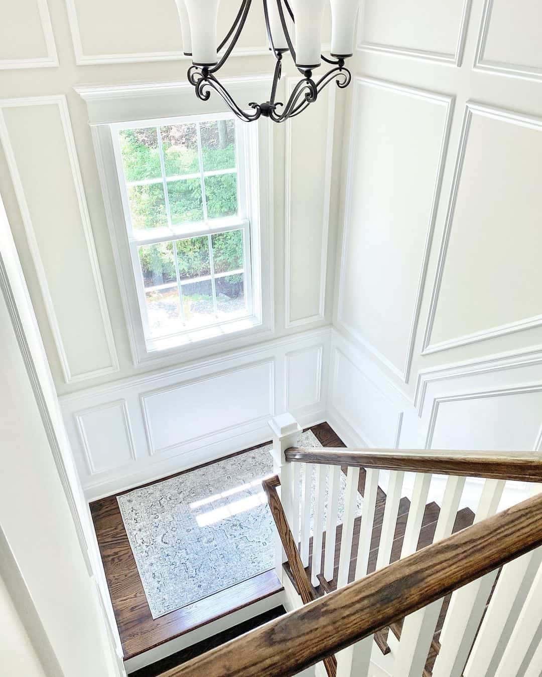 29 of  Staircase Landing with White Decorative Molding