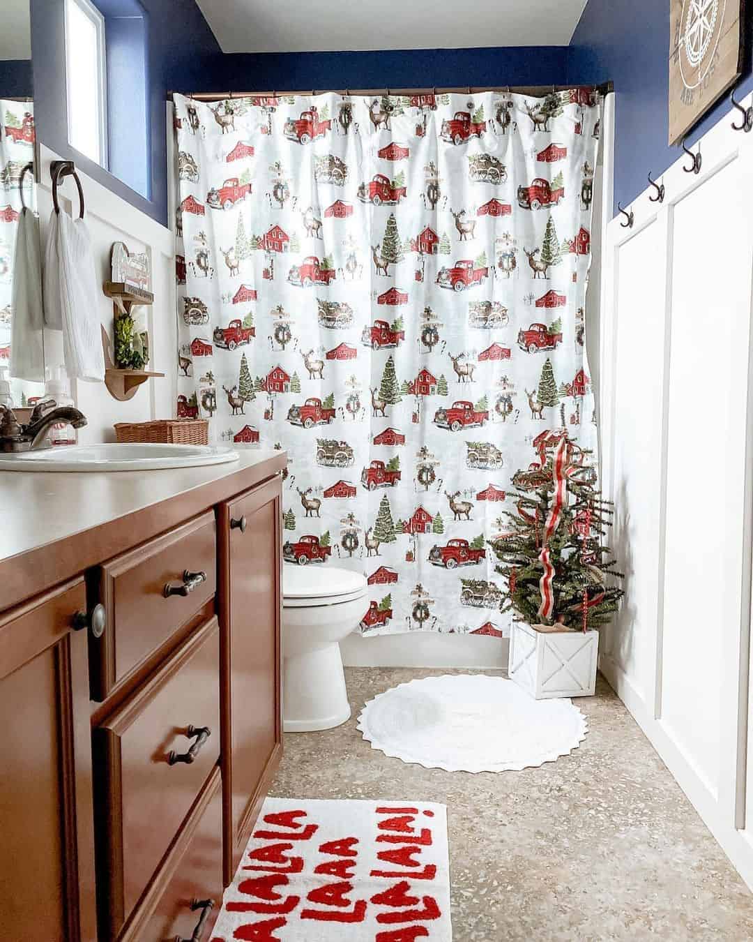 03 of  Bathroom with Stained Wood Countertop