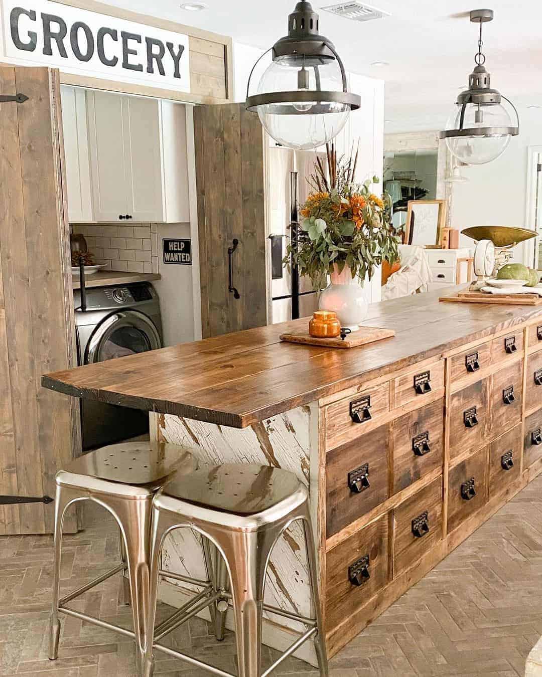 14 of  Rustic Kitchen with Laundry Closet