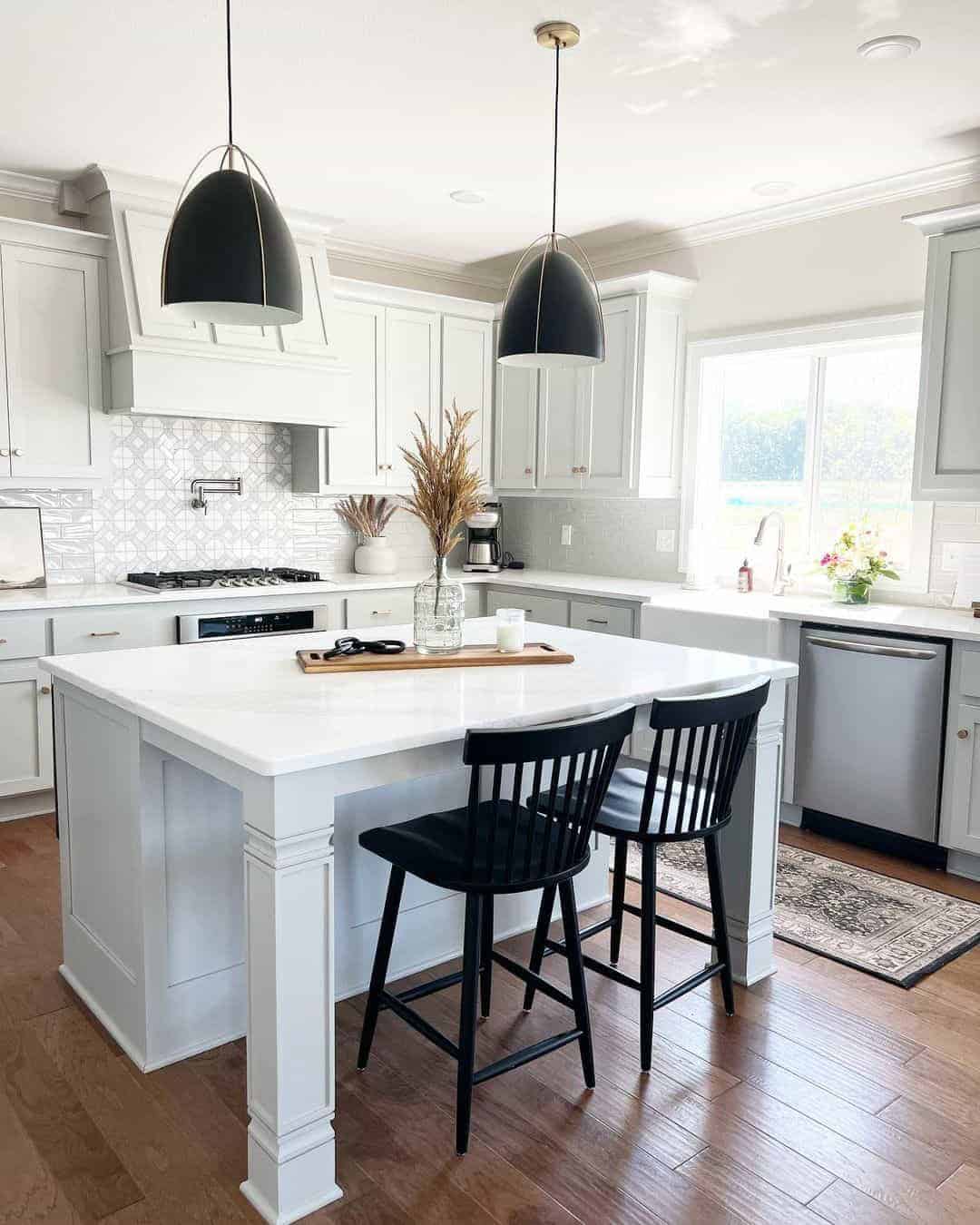 20 of  All White Kitchen With Black Accents