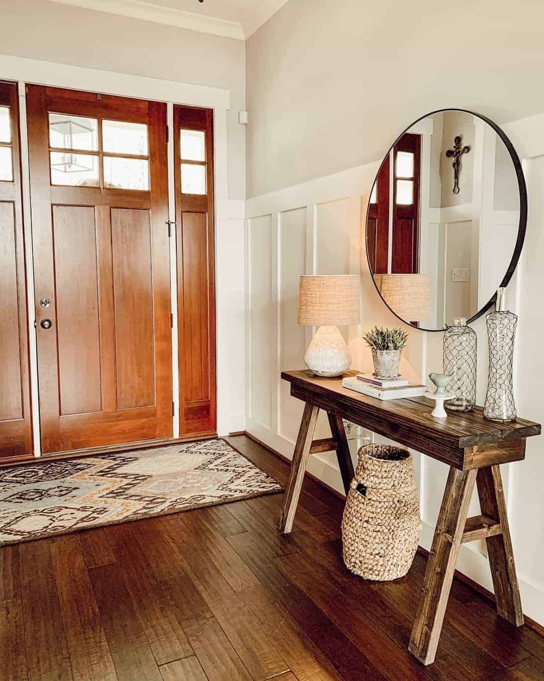 04 of  Entryway with Modern White Wall Paneling