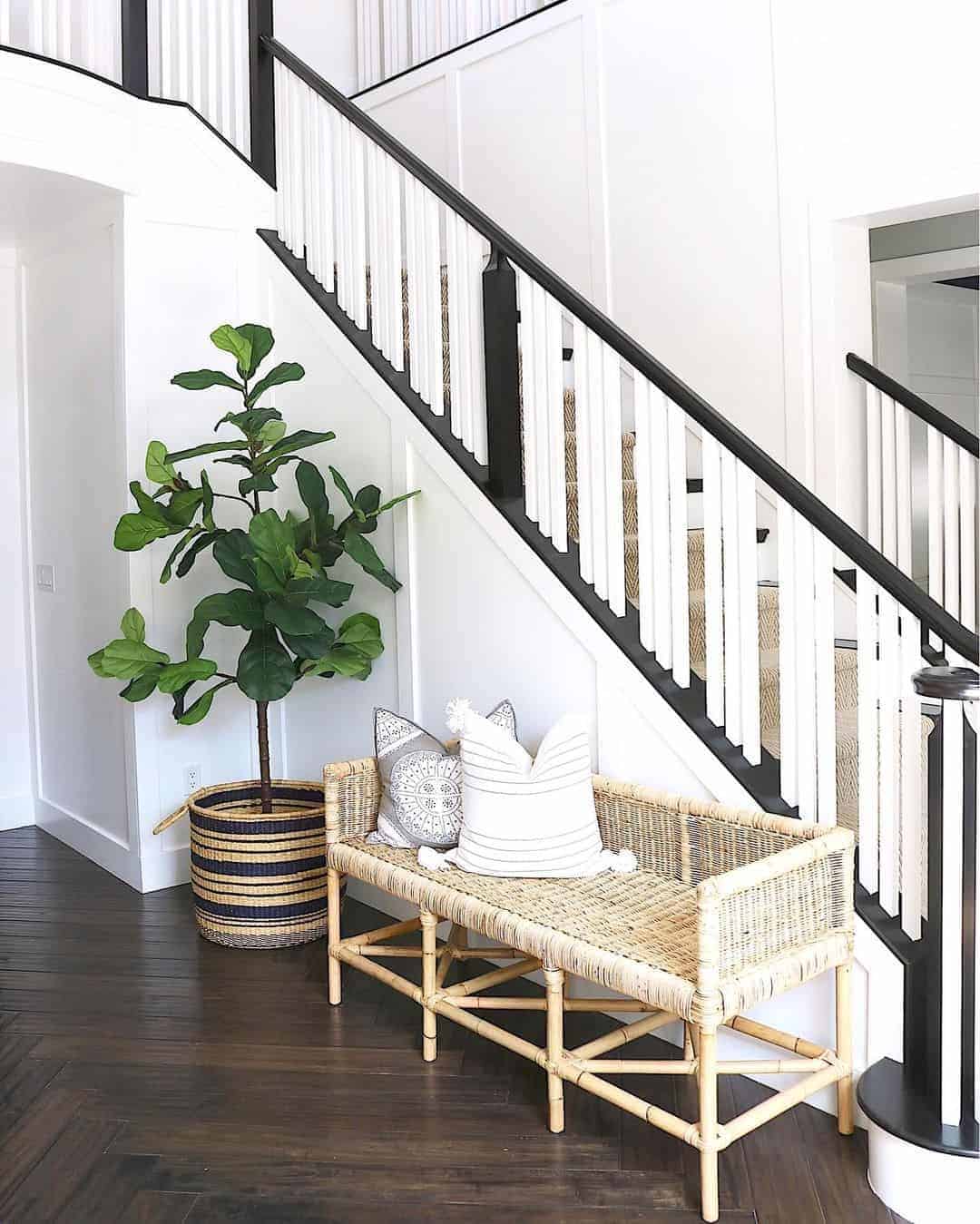 17 of  Herringbone Wood Floor Near a Black and White Staircase