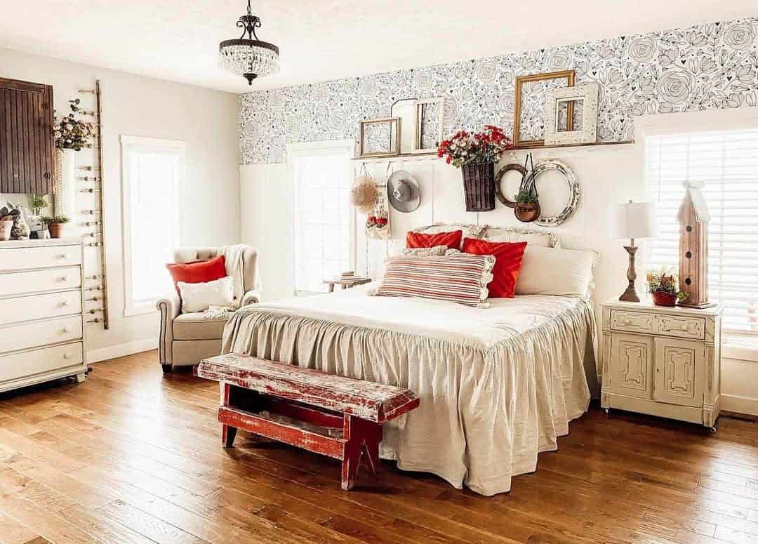 26 of  Floral Wallpaper in Rustic Bedroom