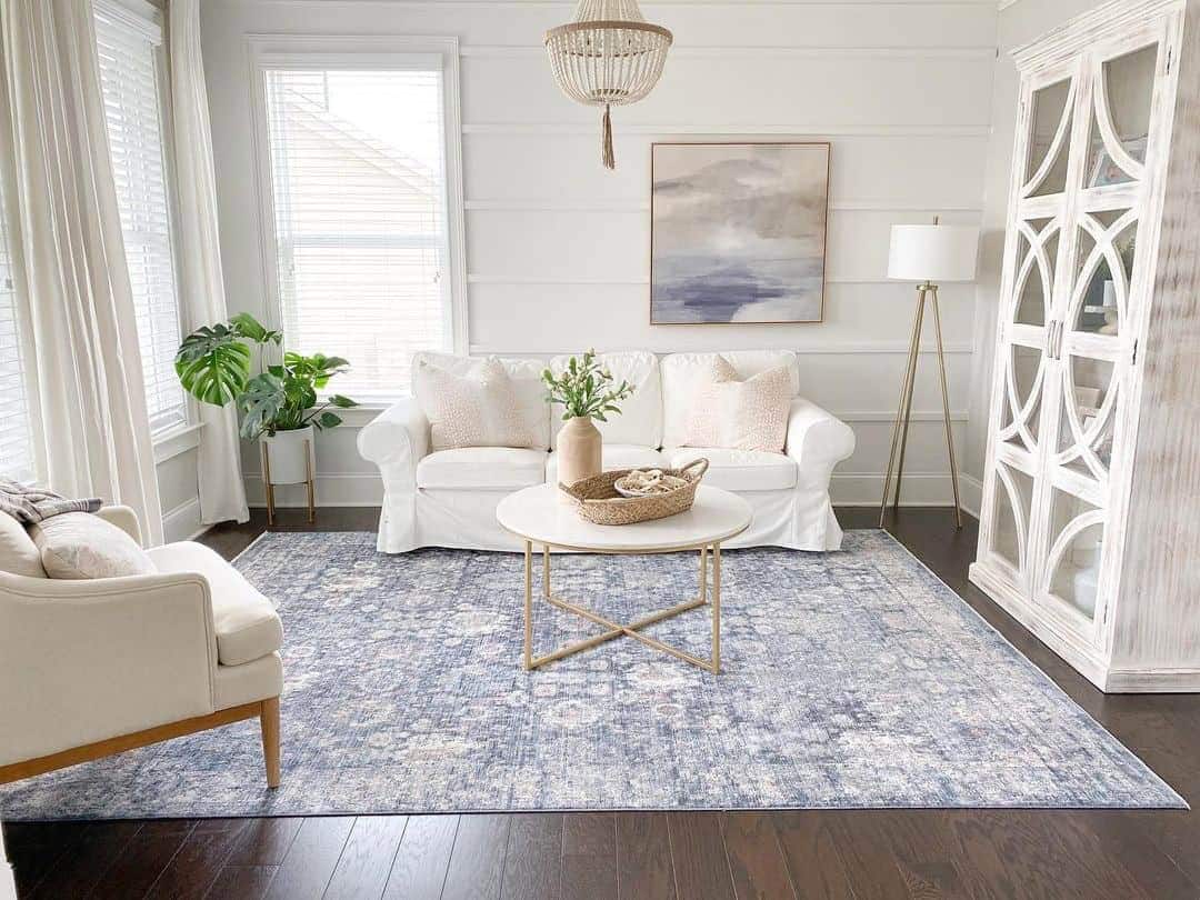 29 of  Chandelier in Blue and White Living Room