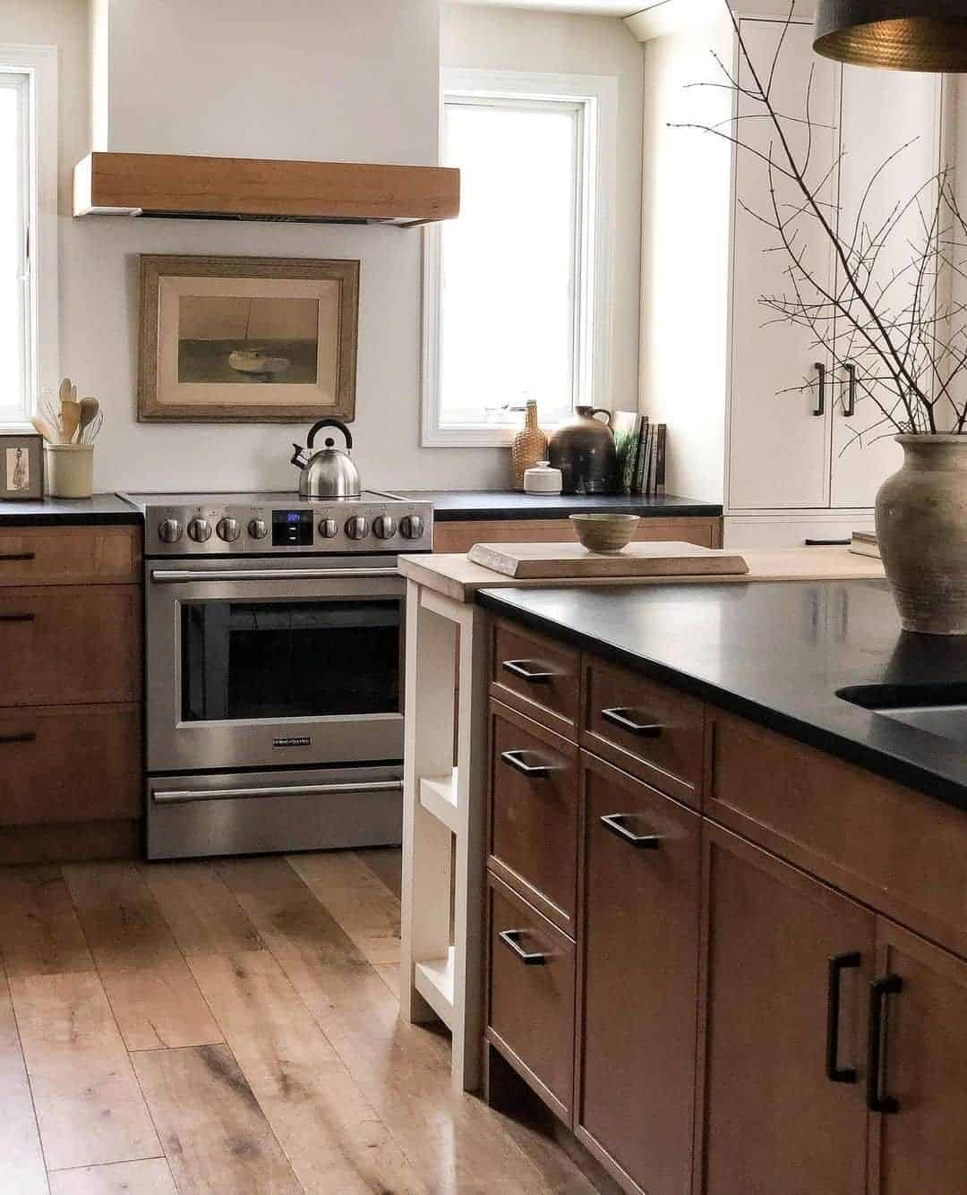 23 of  Wood Kitchen With Black Countertops