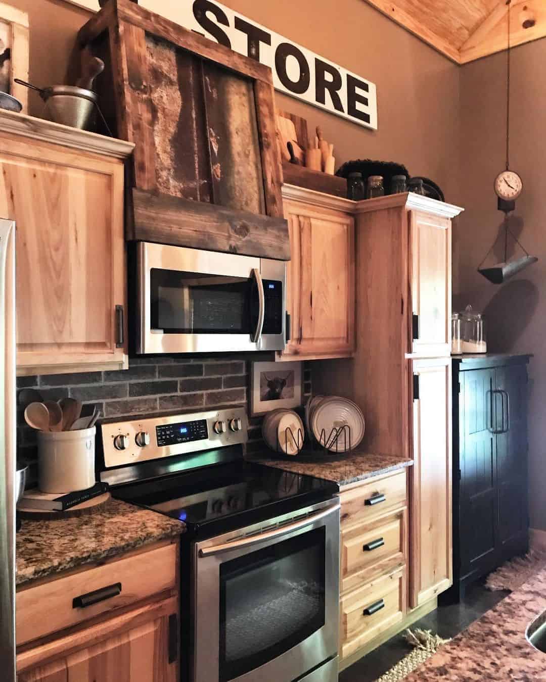 23 of  Rustic Kitchen with Wooden Cabinets