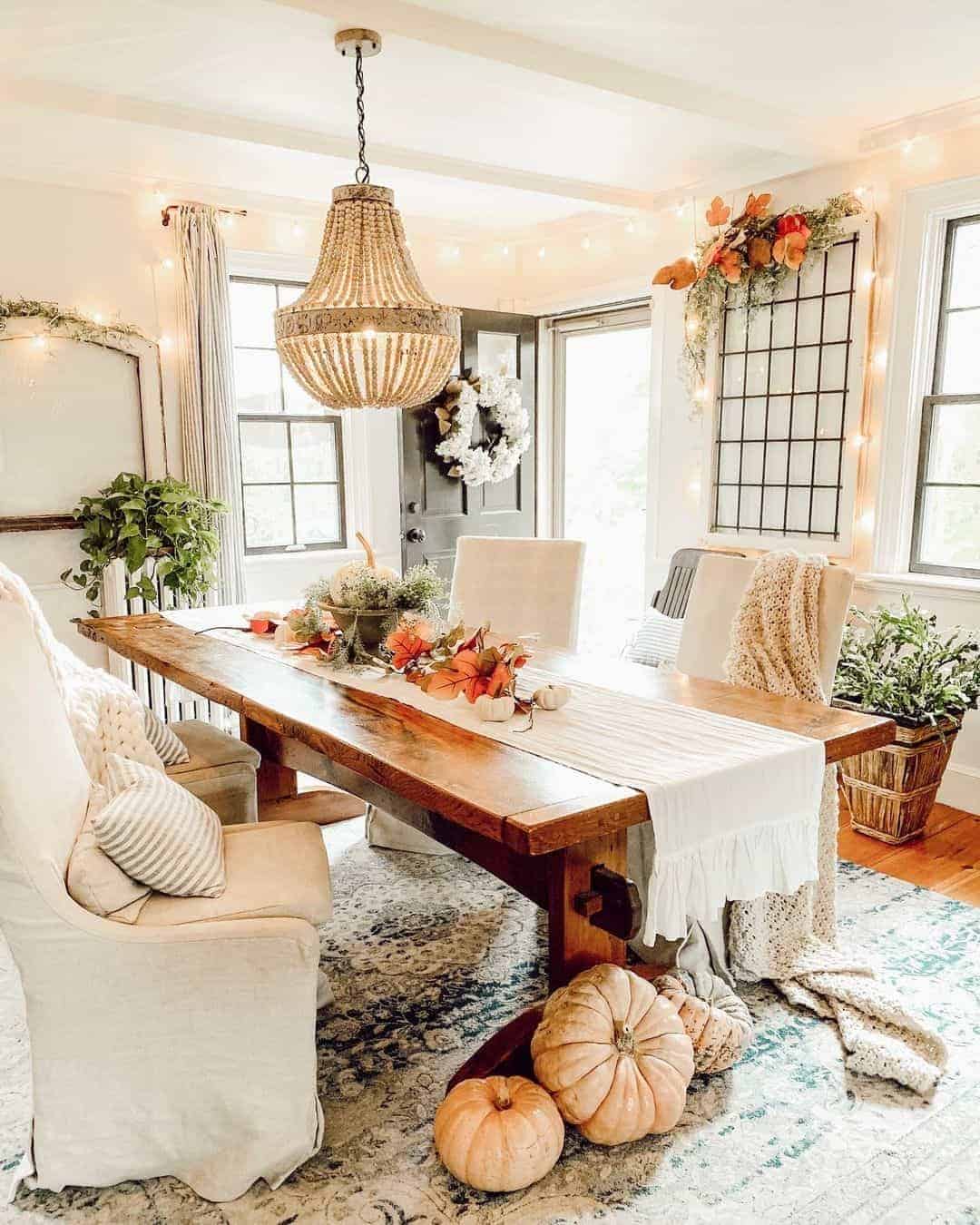 23 of  Empire-Style Chandelier in Fall Dining Room