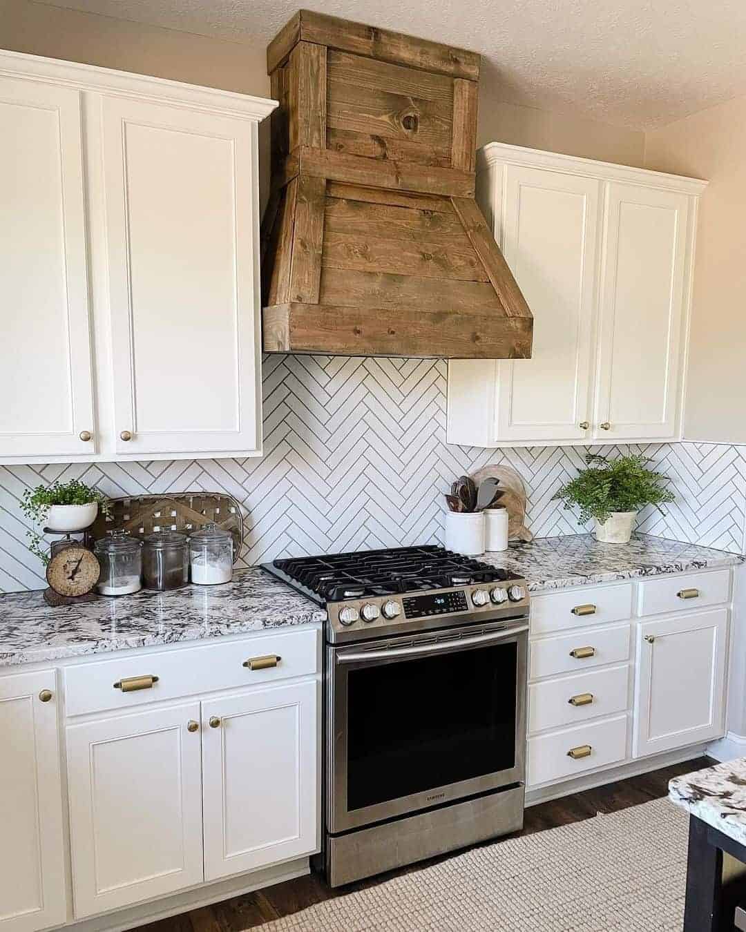 04 of  White Kitchen with Wooden Accents