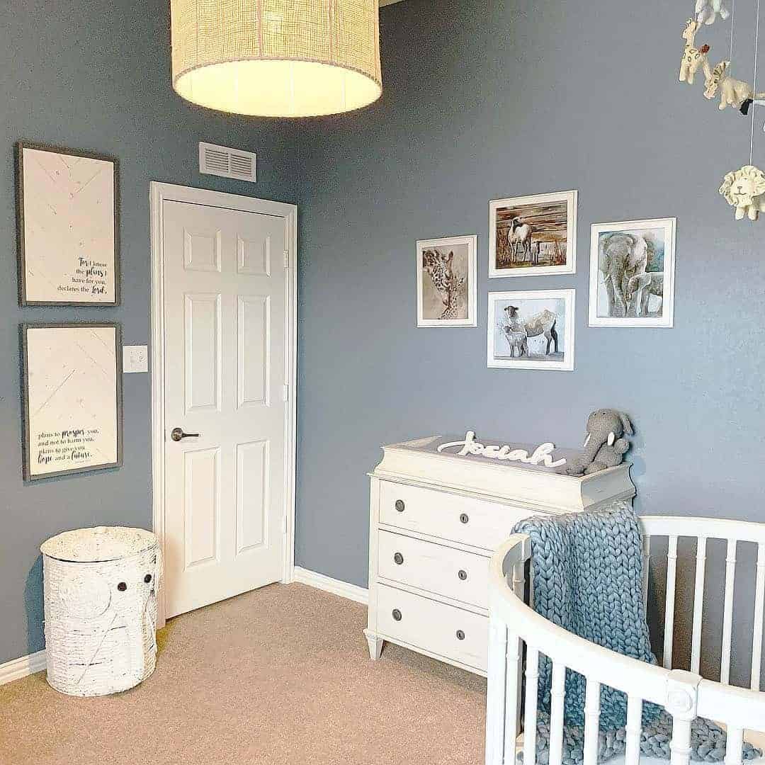 08 of  A 6 Panel White Door in a Blue Nursery