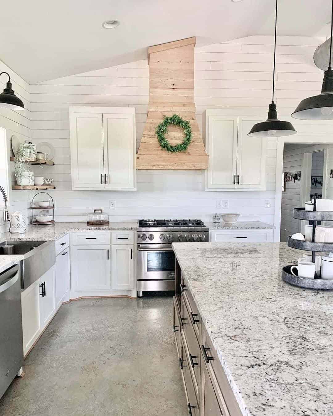 11 of  Modern Farmhouse Kitchen with Concrete Floors