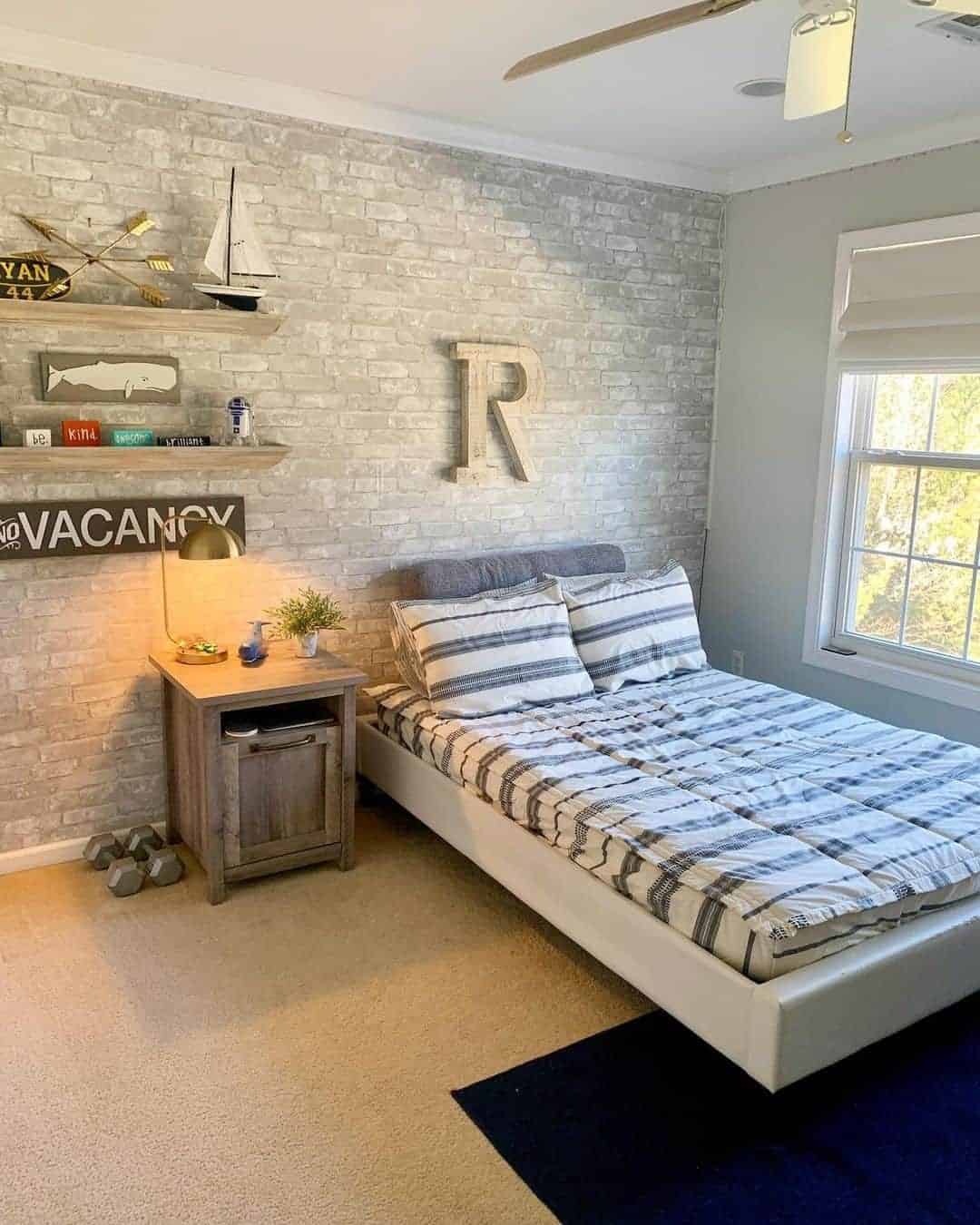 18 of  Gray Accent Wall with Brick Design