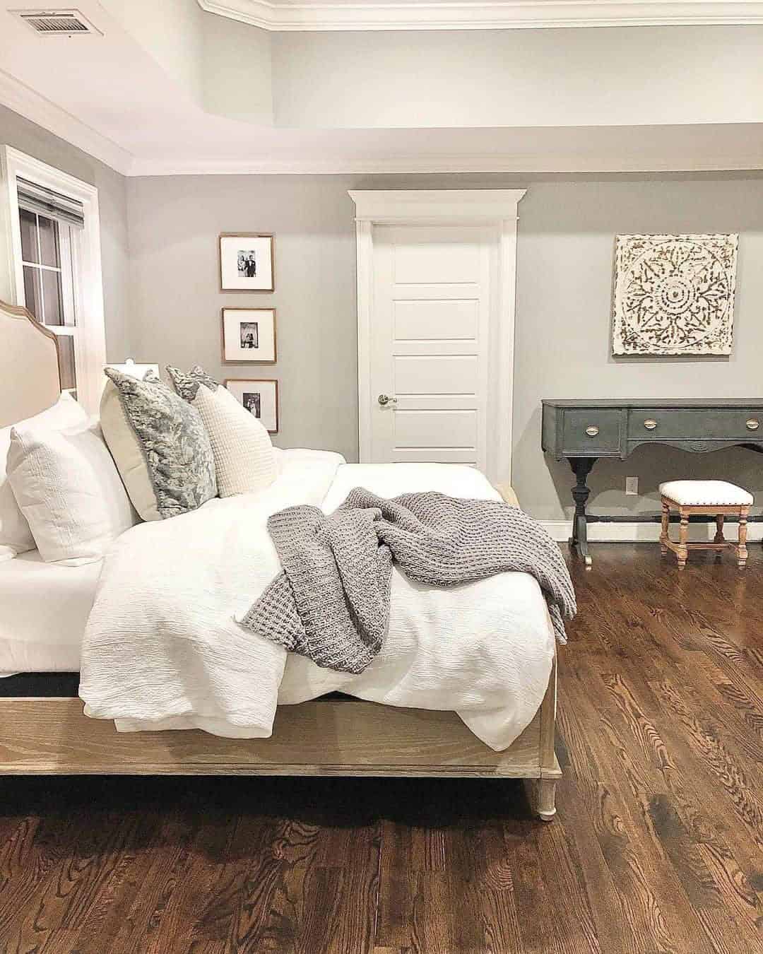 14 of  Tray Ceiling in Bedroom with Wood Flooring