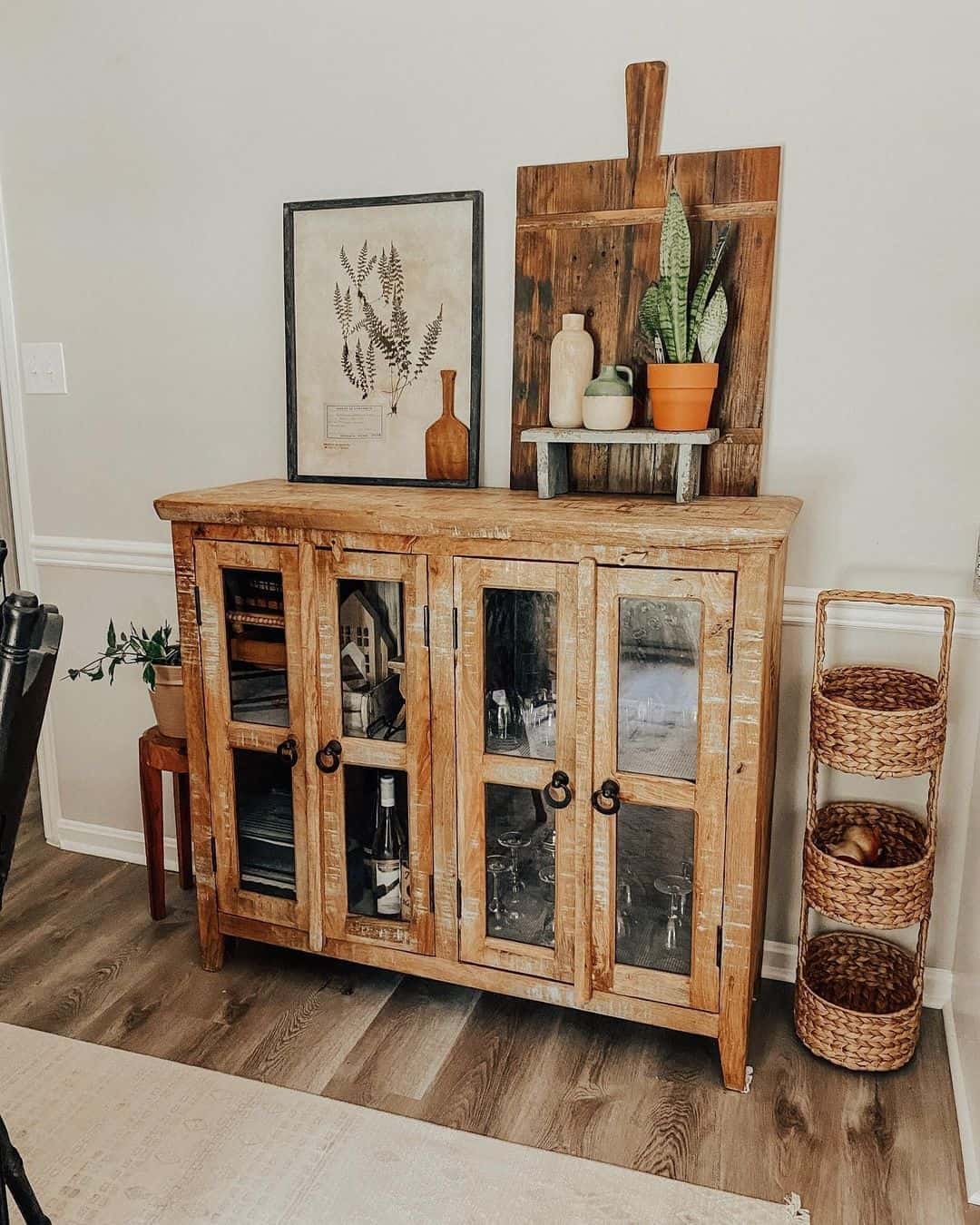 28 of  Rustic Wood Sideboard with Round Black Pulls