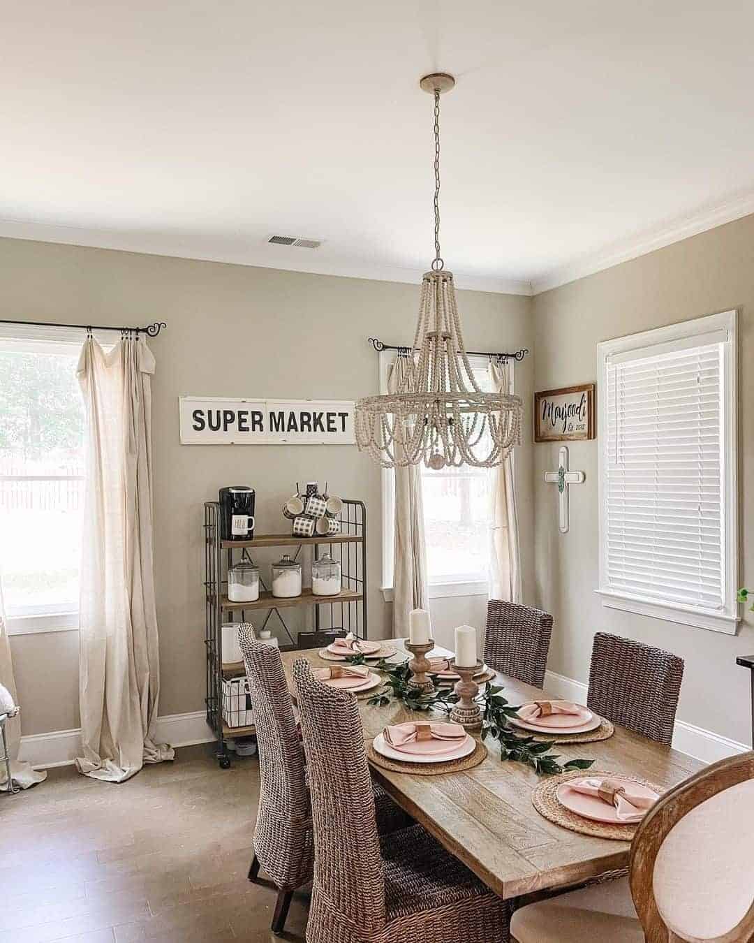 34 of  Farmhouse Dining Room with Gray Walls