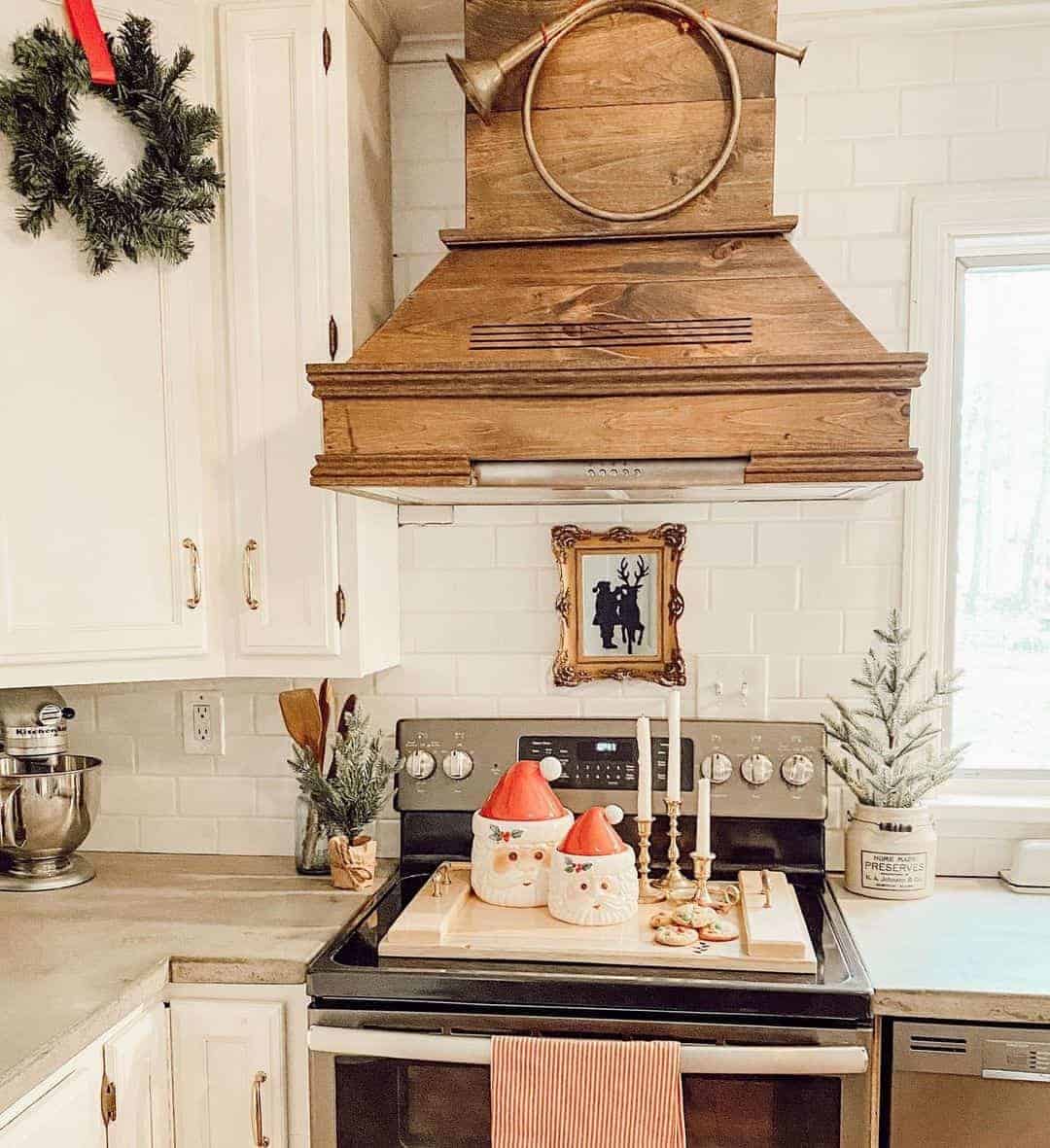 08 of  White Kitchen with Wooden and Festive Touches