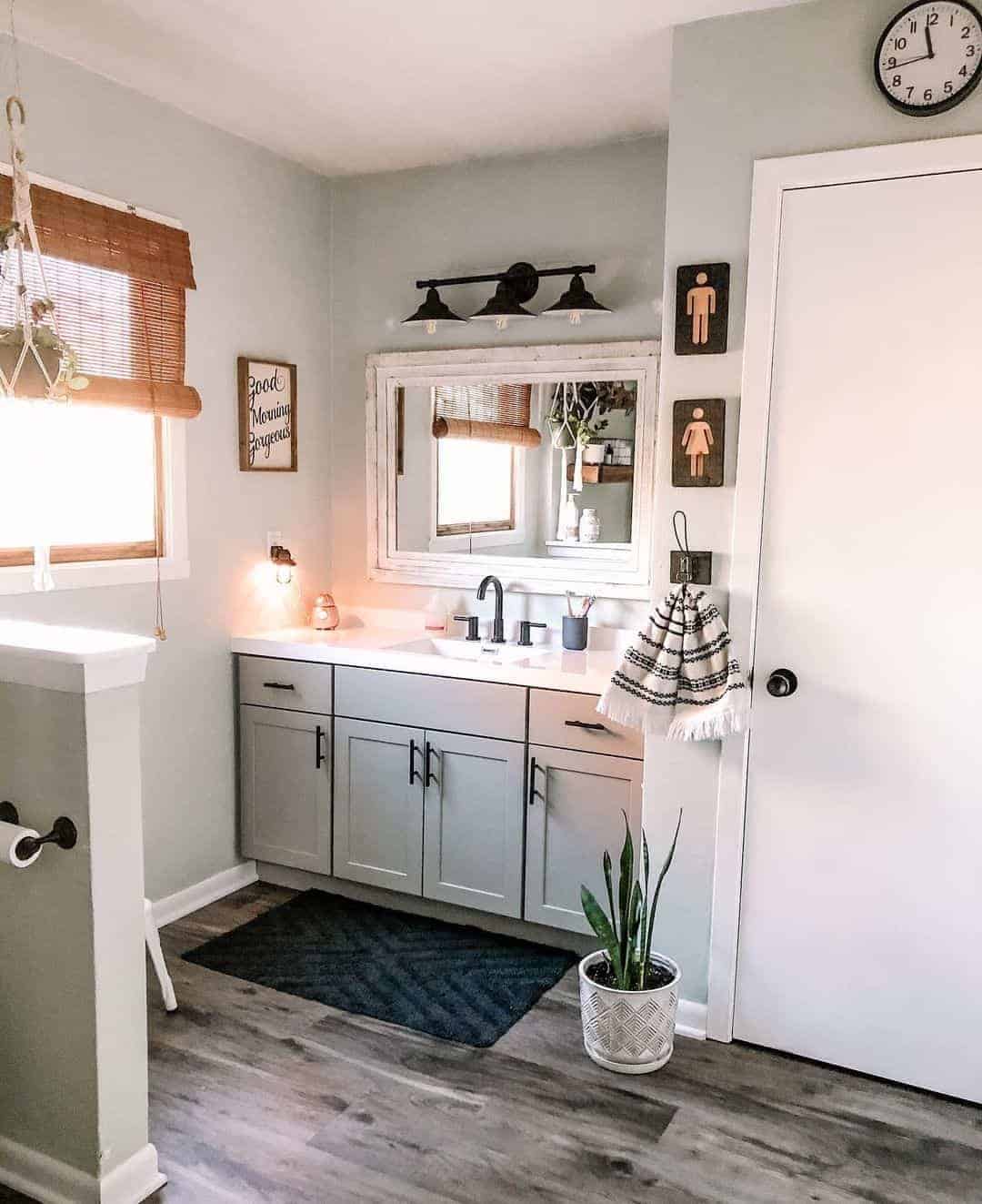 27 of  White Painted Wood Framed Bathroom Mirrors