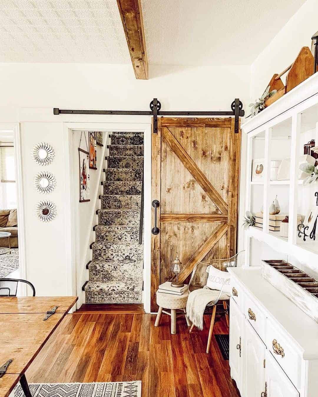 15 of  Sliding Barn Door Opens to Reveal Staircase