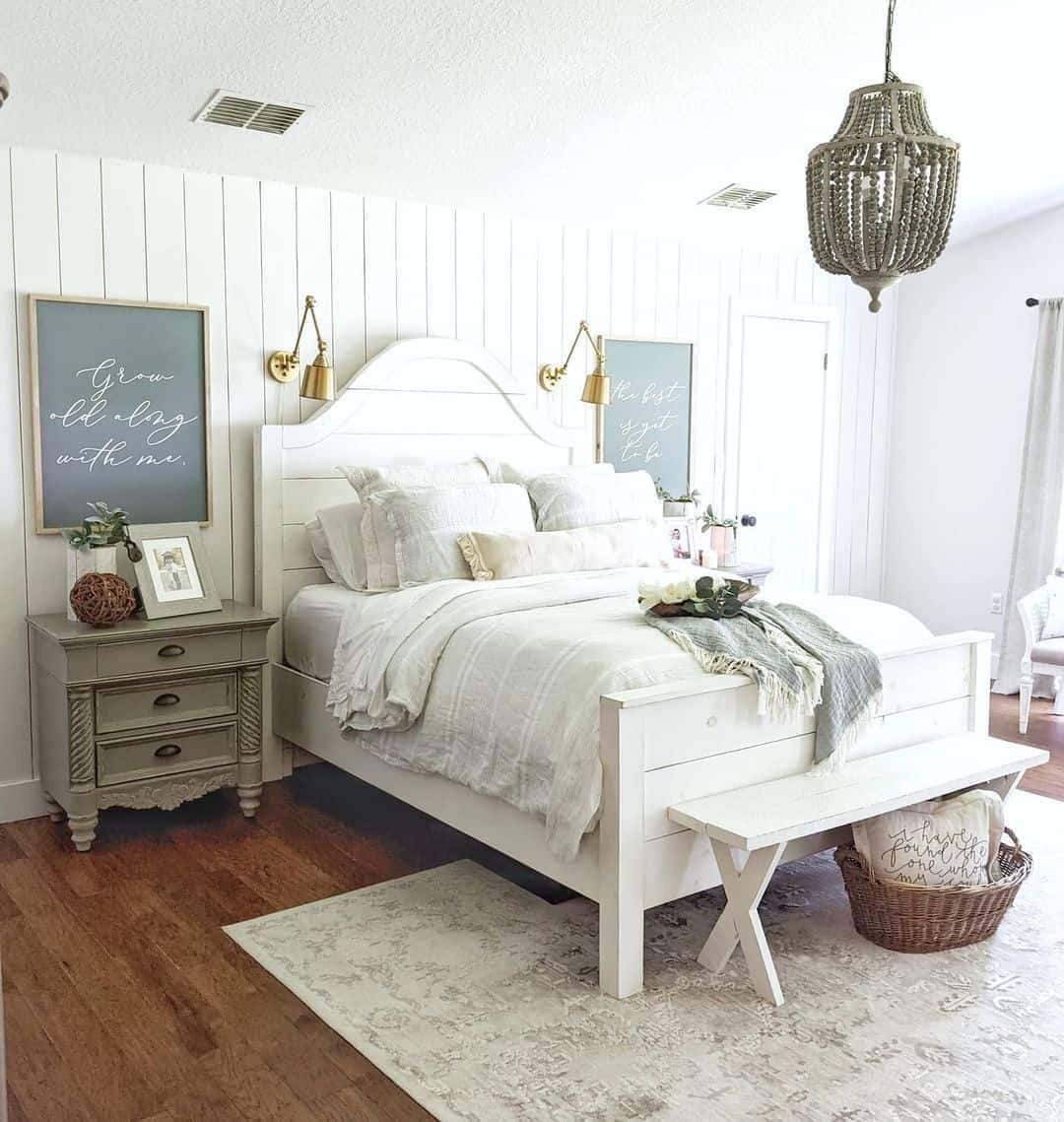 02 of  Shiplap Bedroom with Wall Sconces