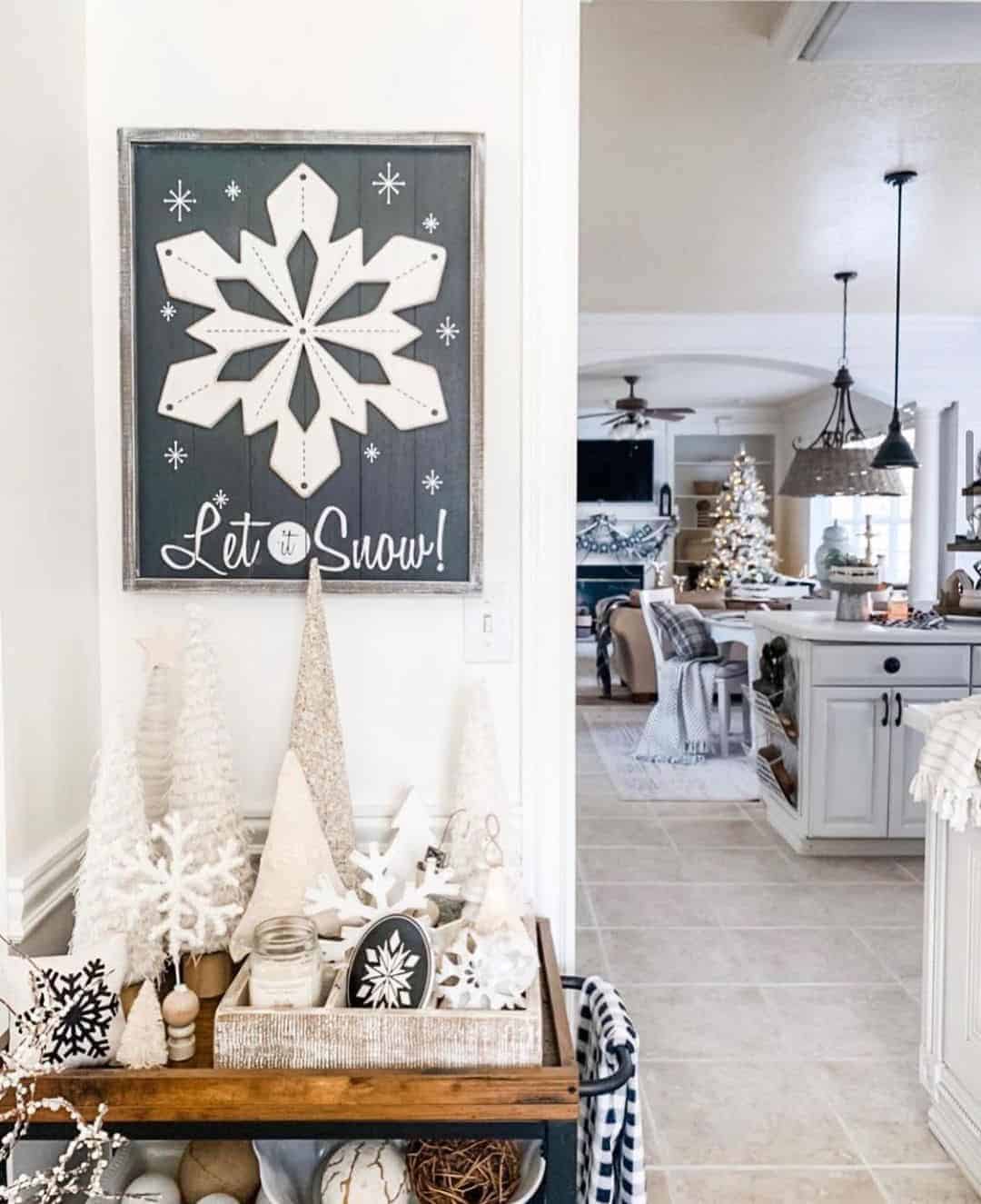 20 of  Snowflake Ornaments in Kitchen Corner Entrance