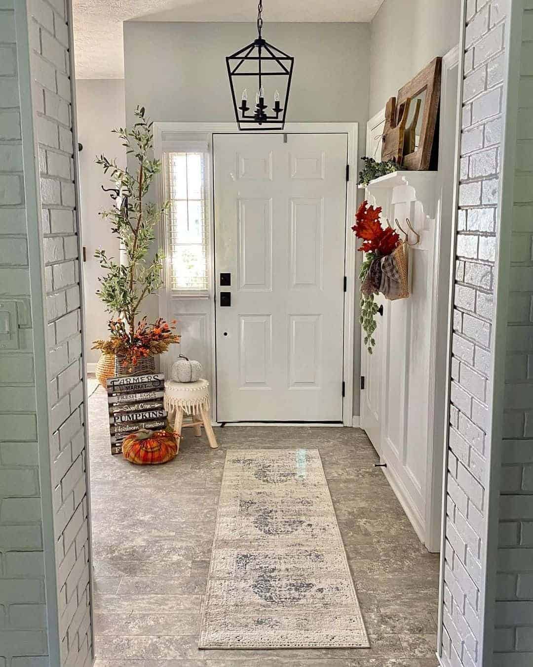 14 of  White Pumpkin Next to White 6-Panel Front Door