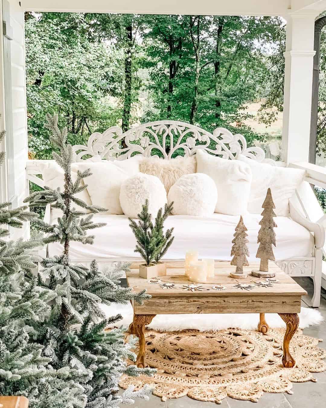 10 of  Neutral Boho Winter Décor For Outdoor Seating Area