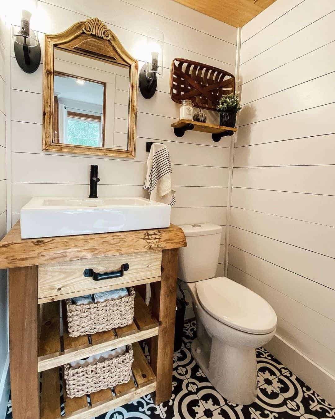 33 of  Wood Vanity for Farmhouse Half Bath