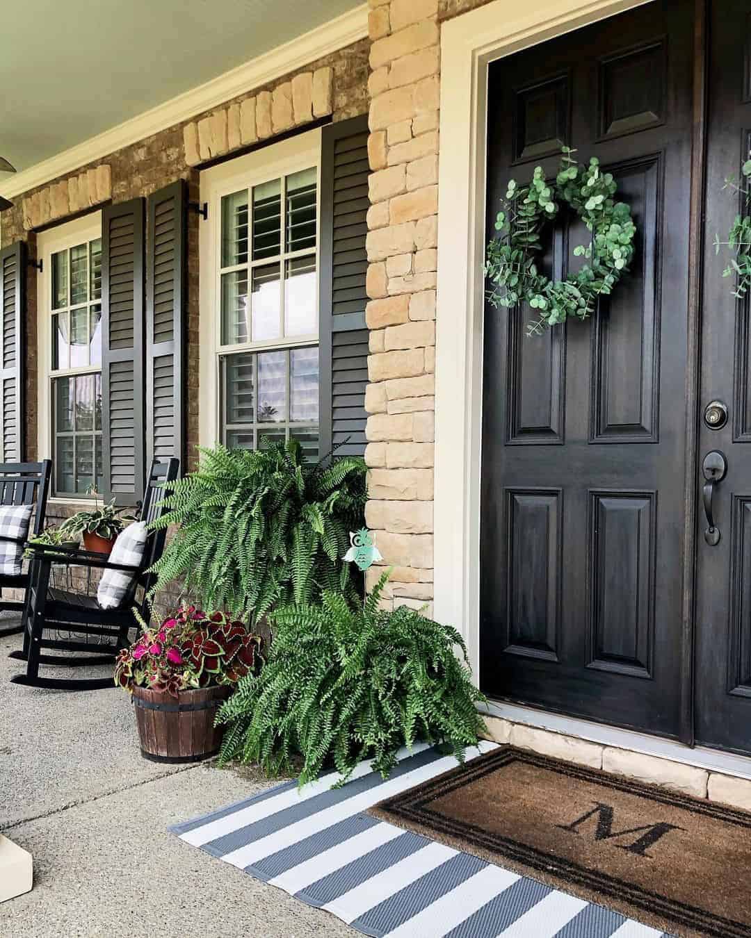 25 of  Black Double Front Door with Six Panels