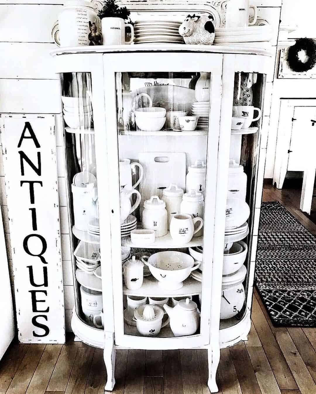 21 of  Glass China Cabinet Vintage Décor