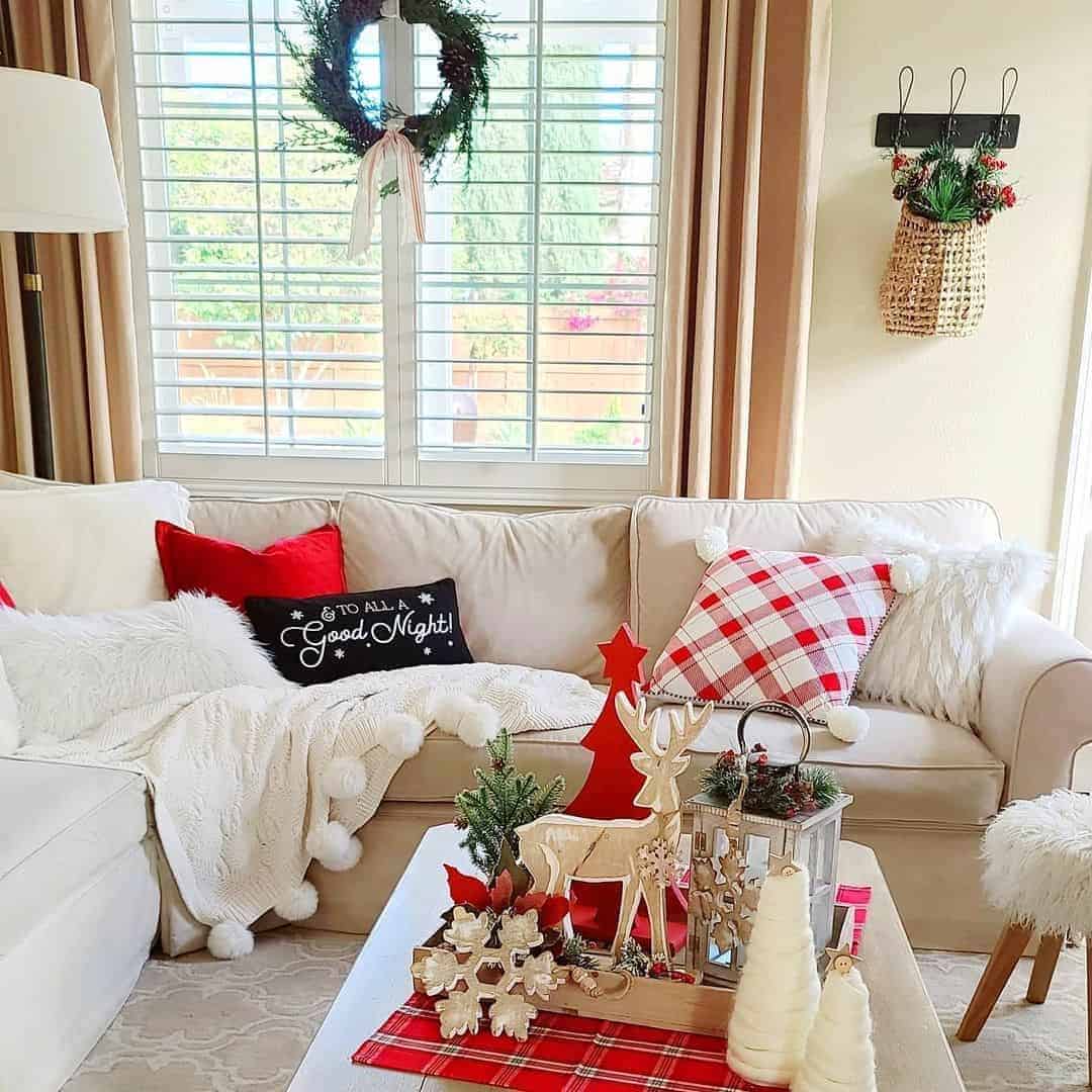 30 of  Red and White Christmas Living Room