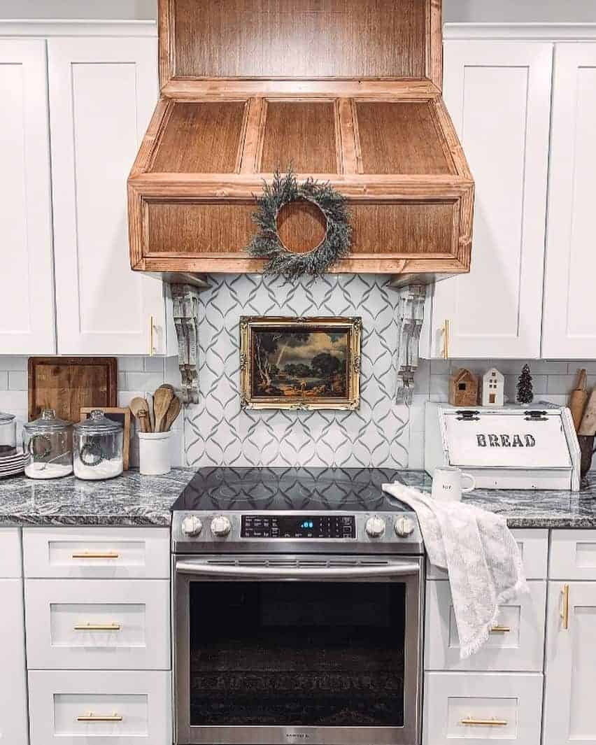 15 of  Wood Range Hood in White Kitchen