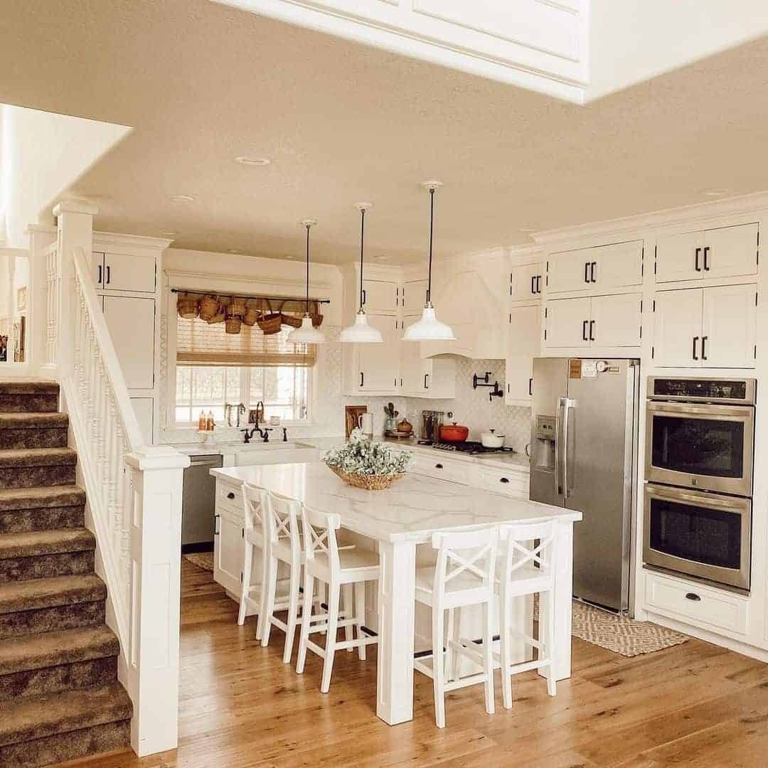 05 of  Farmhouse Kitchen With White Lamps