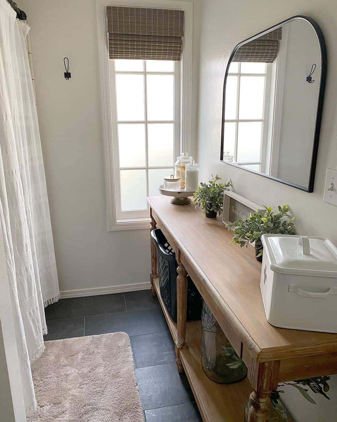 16 of  Light Stained Wood Bathroom Counter