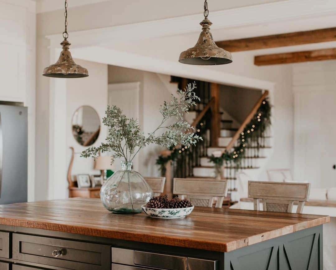 13 of  Natural Centerpiece Below Vintage Kitchen Pendants