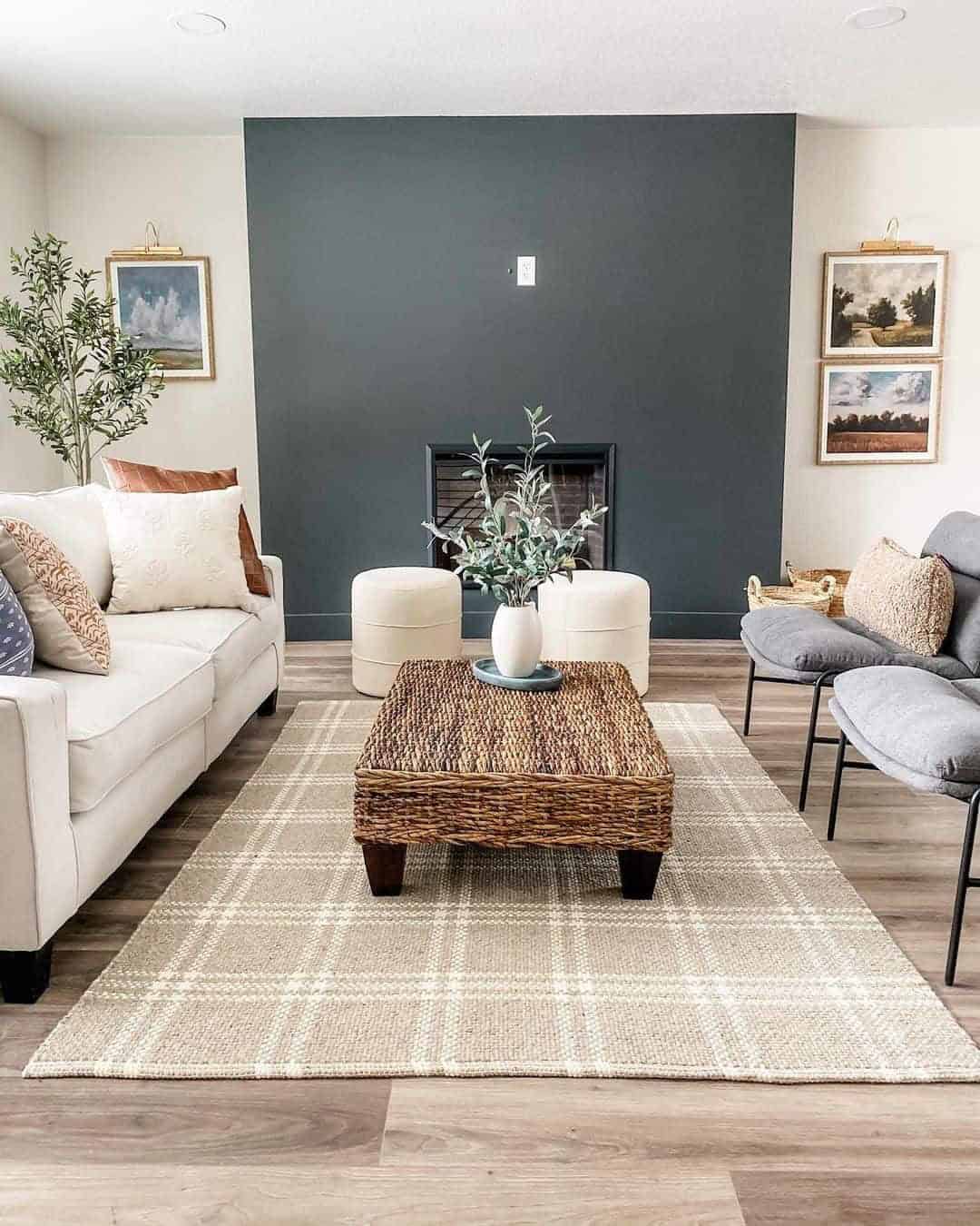 22 of  Living Room With Gray Accent Wall