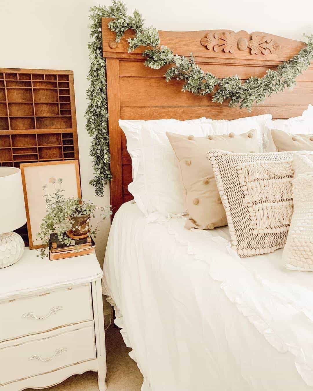 28 of  Stained Wood Rustic Farmhouse Bed