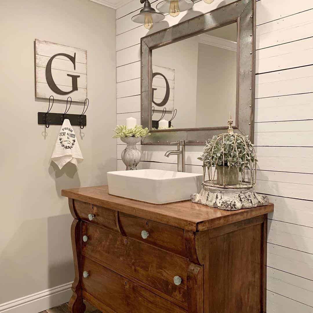 13 of  Stained Wood Bathroom Countertop with Sink