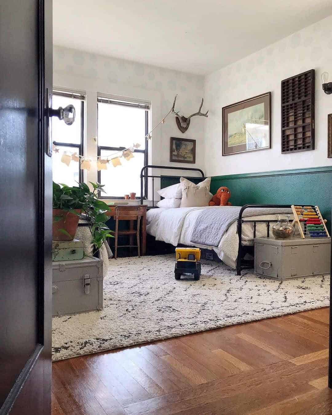 04 of  Rustic Twin Beds in Vintage Kids’ Room