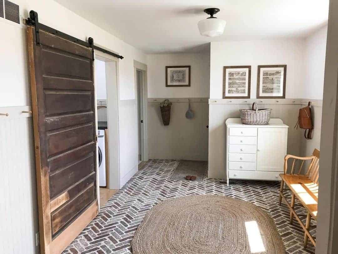 05 of  5 Panel Wood Door in Mudroom