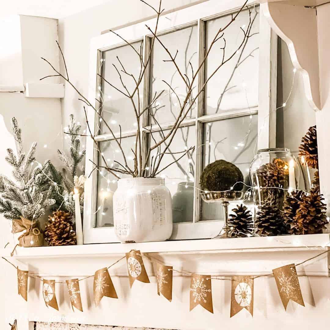 02 of  Enchanting Mantel With Winter Décor