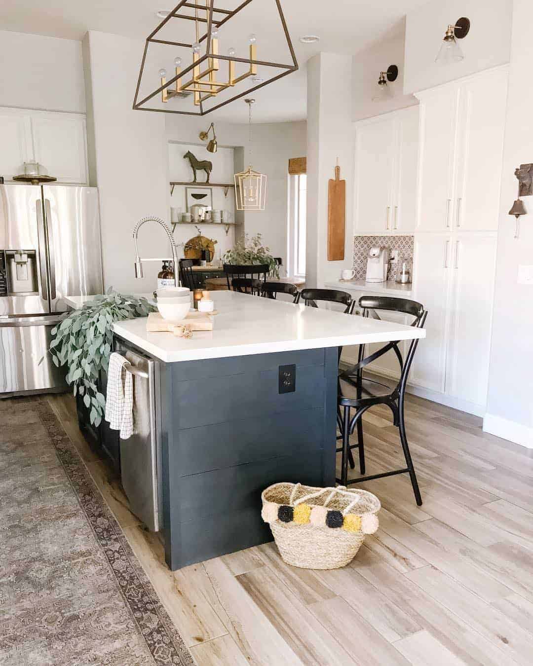 19 of  Teal Island in White Kitchen