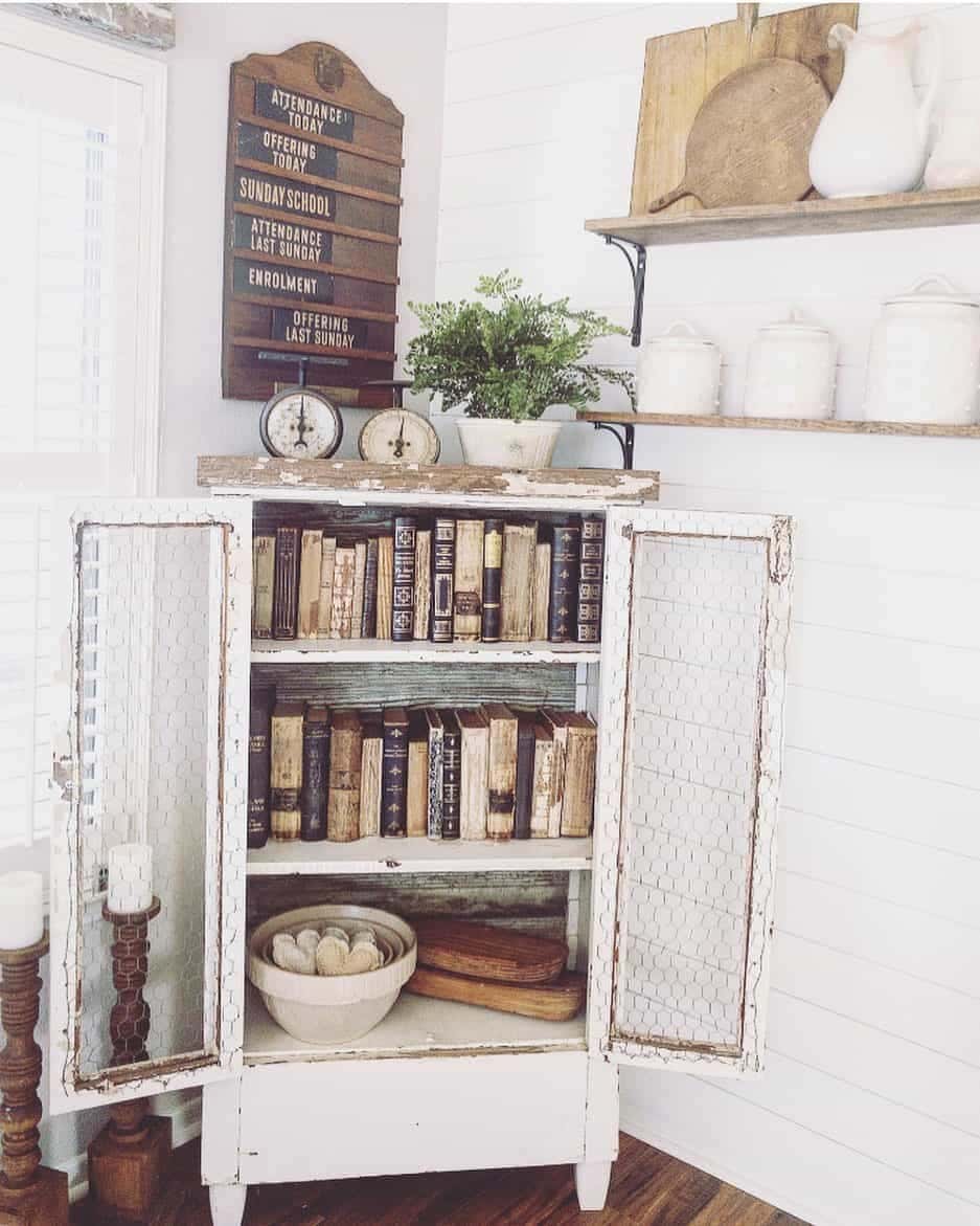 13 of  Chippy Cabinet With Chicken Wire Doors