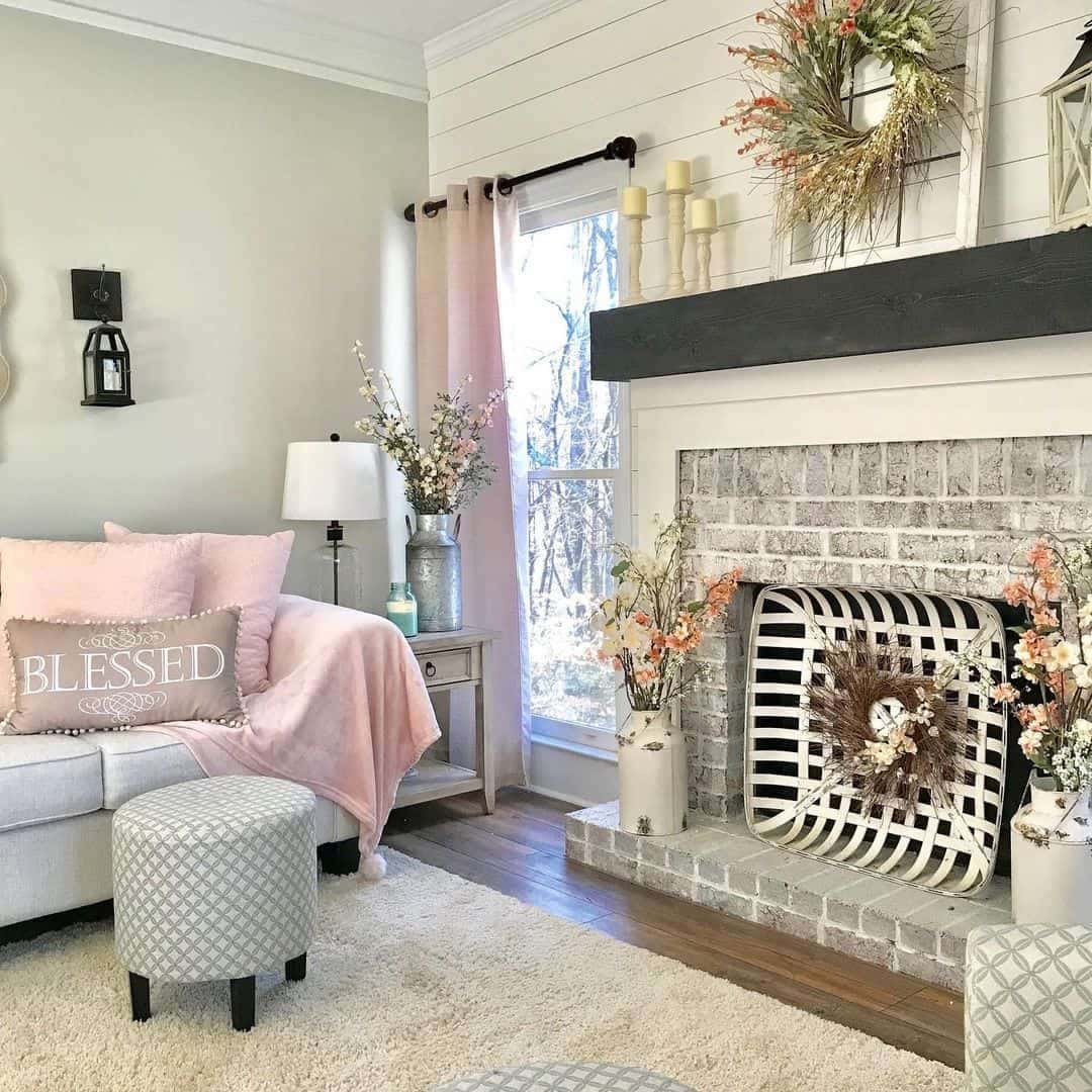 05 of  Light Pink Accessories in Shiplap Living Room