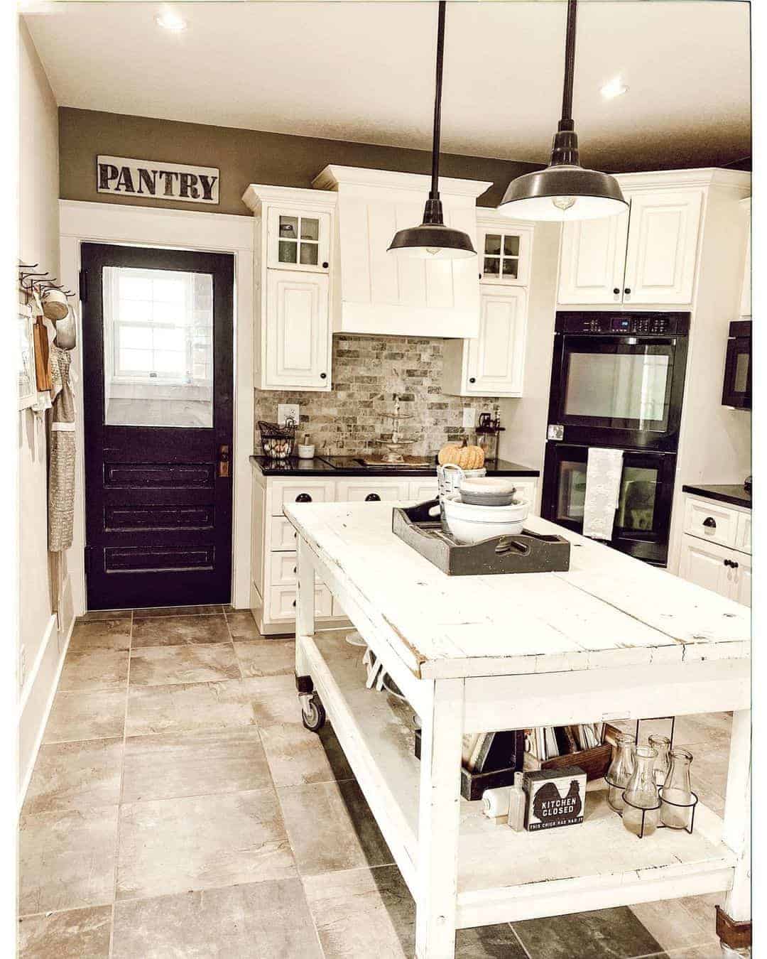 32 of  Rustic Black Door With Glass for White Kitchen