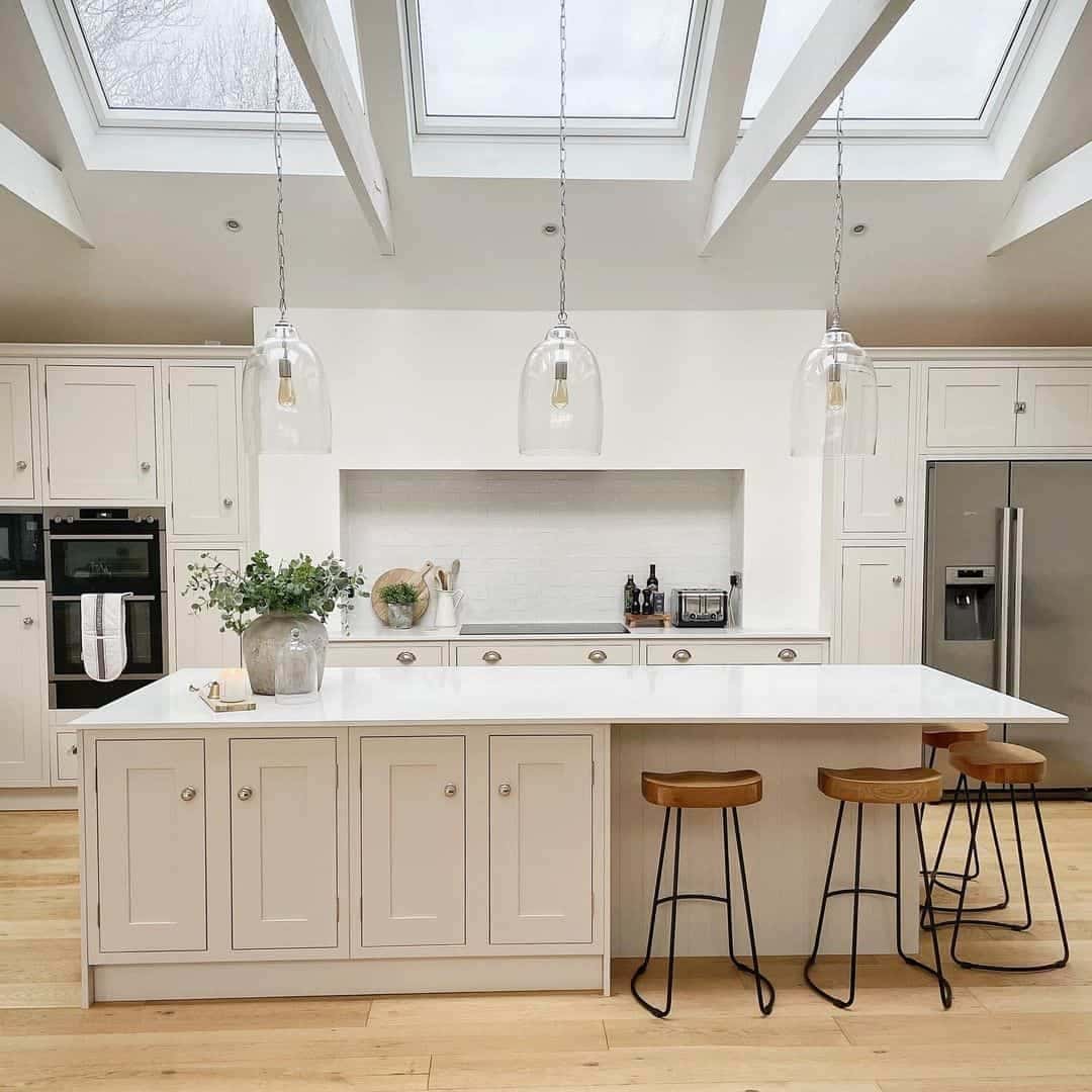 25 of  Modern Kitchen With Vaulted Skylights