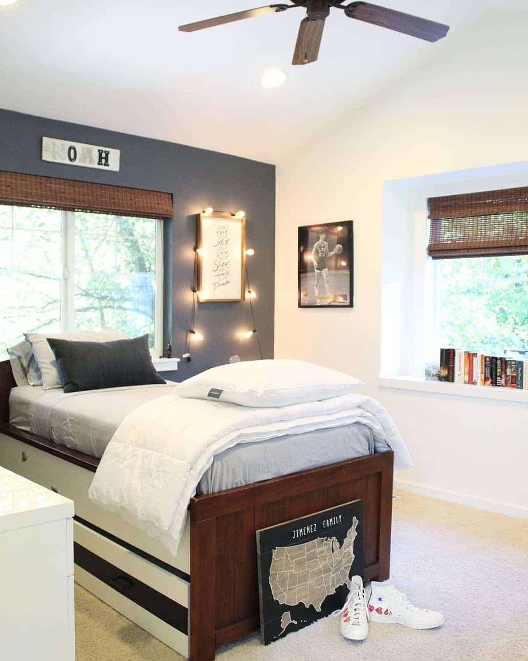 02 of  Boy’s Bedroom With Gray Accent Wall