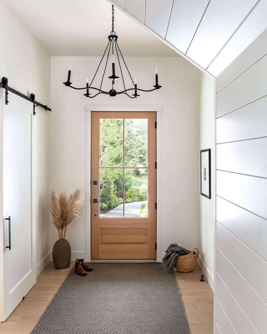 18 of  Black Chandelier Over Farmhouse Entryway